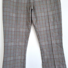 Load image into Gallery viewer, Collusion Trousers Flared Check Grey Bellbottoms Tweed Look Stretch High Rise 8
