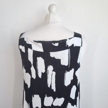 Load image into Gallery viewer, Phase Eight Maxi Dress 12 Jersey Black White Print Viscose Stretch Casual Party
