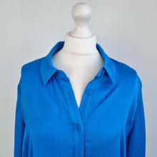 Load image into Gallery viewer, Whistles Shirt Blue Blouse Oversized Long Sleeves Top Work Office Collared 12 14
