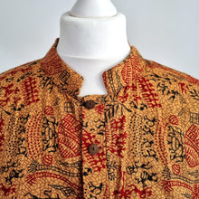 Load image into Gallery viewer, Handmade Indian Block Print Tunic Top Medium Natural Dye Cotton Boho Long Sleeve

