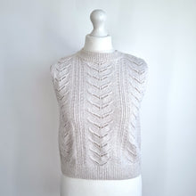 Load image into Gallery viewer, M&amp;S Sweater Vest Per Una Jumper Cream Cotton Wool Sleeveless Knit Beige Medium
