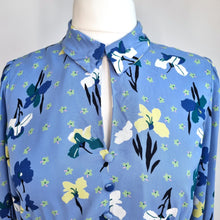 Load image into Gallery viewer, Finery Midi Tea Dress Blue 16 Floral Print Long Sleeves Pastel Work Occasion
