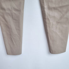 Load image into Gallery viewer, Zara Faux Leather Trousers Small Beige Neutral Leggings High Rise Slim Fit Work
