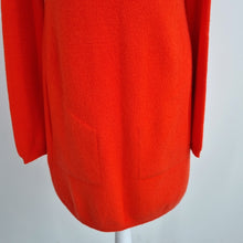 Load image into Gallery viewer, Jumper Dress Orange Tunic Knitted Mini Pockets Bright Shift Sweater Small Medium
