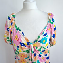 Load image into Gallery viewer, Monsoon Maxi Dress Casual Floral Print Jersey Multi Milkmaid Stretch Size Large

