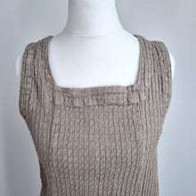 Load image into Gallery viewer, Sahara Midi Dress Beige Small Linen Bamboo Sheath Pockets Casual Slit Artisan
