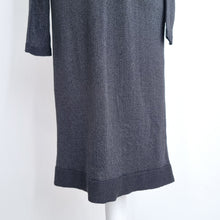 Load image into Gallery viewer, Oliver Bonas Metallic Dress UK 8 Black Lurex Knit Open Back Long Sleeves Party
