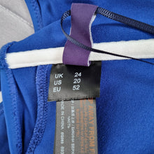 Load image into Gallery viewer, Figleaves Curve Bikini Top UK 24 BNWT Blue White Chevron High Halter Neck
