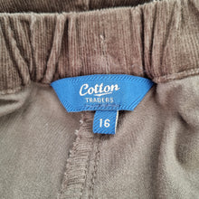 Load image into Gallery viewer, Cotton Traders Corduroy Trousers UK 16 Brown Elastic Waist Bootcut Flare High

