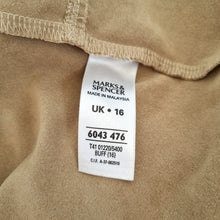 Load image into Gallery viewer, Marks &amp; Spencer Shirt Faux Suede Beige Blouse Top Chamois Button Down Size 16
