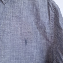 Load image into Gallery viewer, AllSaints Mens Shirt Linen Cotton Blend XL Light Blue Long Sleeves Chambray
