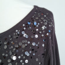 Load image into Gallery viewer, Monsoon Jumper Dress Sequins Black Large Long Sleeves A Line Knitted Party Knee
