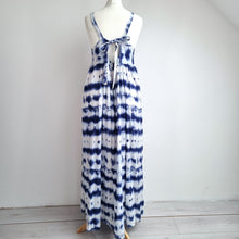 Load image into Gallery viewer, Next Maxi Dress Tie-Dye 100% Cotton Blue White Back Bow Detail Sleeveless 14
