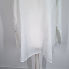 Load image into Gallery viewer, Made in Italy White Blouse Tunic One Size 100% Cotton Sheer Beach Coverup Top
