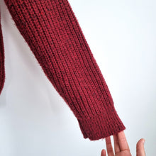 Load image into Gallery viewer, Next Chunky Knit Jumper XXL Men's Fisherman Wool Blend Burgundy Oversized Crew
