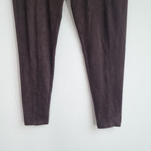 Load image into Gallery viewer, M&amp;S Faux Suede Leggings UK 16 Regular Brown Pull On Stretch Trousers High Rise
