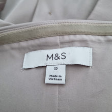 Load image into Gallery viewer, Marks &amp; Spencer Satin Crop Top Tailored Size 12 Beige Button Down Party Chic
