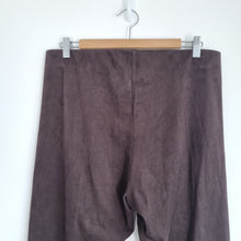Load image into Gallery viewer, M&amp;S Faux Suede Leggings UK 16 Regular Brown Pull On Stretch Trousers High Rise
