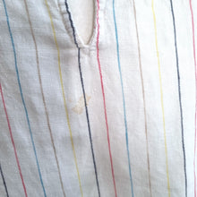 Load image into Gallery viewer, Marks &amp; Spencer 100% Linen Top Knot UK 12 Cream Striped Blouse Summer Casual
