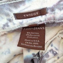 Load image into Gallery viewer, James Jeans Twiggy Skinny  Size 26 Abstract Tie-Dye Print Designer Stretch
