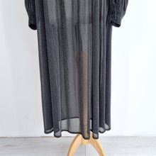 Load image into Gallery viewer, Zara Lurex Kaftan Dress Sparkly Sheer Midi Black Long Sleeves Party Boho Medium
