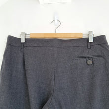 Load image into Gallery viewer, Aquascutum Trousers Wool Slim Fit Grey Checked Tweed Stretch Dress Pants Work 14
