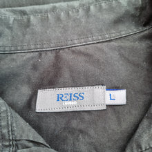 Load image into Gallery viewer, Reiss Mens Formal Shirt Black Cotton Large Smart Long Sleeve Button Double Cuff
