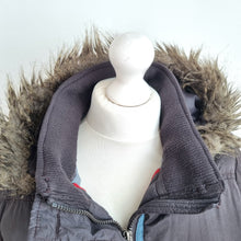 Load image into Gallery viewer, Mantaray Puffer Coat Grey  UK 14 Faux Fur Hooded Padded Winter Pockets Jacket
