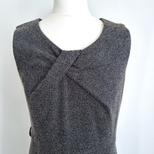 Load image into Gallery viewer, Jasper Conran Shift Dress Grey Textured  UK 12 Sleeveless Work Office Tweed
