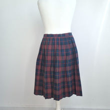 Load image into Gallery viewer, Vintage Essentials Tartan Skirt UK 18 16 14 Pleated Kilt Check Wrap Blue Red
