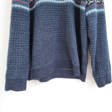 Load image into Gallery viewer, M&amp;S Men&#39;s Jumper Fair Isle Chunky Knit Crew Neck Blue Christmas Sweater 2XL
