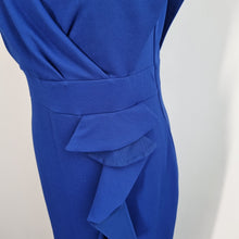 Load image into Gallery viewer, Coast Midi Dress Occasion 14 Cobalt Blue Ruffles Cocktail Wedding Guest Lined
