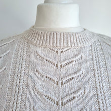 Load image into Gallery viewer, M&amp;S Sweater Vest Per Una Jumper Cream Cotton Wool Sleeveless Knit Beige Medium
