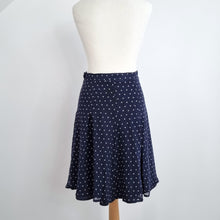 Load image into Gallery viewer, Max Mara Skirt Pleated 100% Silk Navy Blue A Line Floral Print Lined Work 10 12
