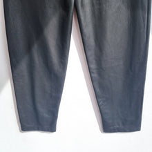 Load image into Gallery viewer, Zara Faux Leather Barrel Trousers Jeans Black XS Buttery High Rise Pockets Work
