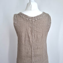 Load image into Gallery viewer, Sahara Midi Dress Beige Small Linen Bamboo Sheath Pockets Casual Slit Artisan
