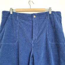 Load image into Gallery viewer, Oliver Bonas Corduroy Trousers 18 20 NEW Wide Leg Cropped Pockets Blue RRP £65
