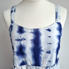 Load image into Gallery viewer, Next Maxi Dress Tie-Dye 100% Cotton Blue White Back Bow Detail Sleeveless 14
