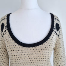 Load image into Gallery viewer, Kate Moss for Topshop Jumper Dress Fair Isle Cream Black Tunic Wool Mix Mini 10
