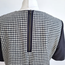 Load image into Gallery viewer, Hobbs Top Houndstooth Check Wool Blend Black White Blouse Work Chic Lined 14

