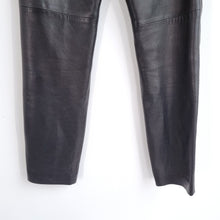 Load image into Gallery viewer, Vintage Lambskin Leather Trousers Black Genuine Heitorn Straight High Rise UK 8
