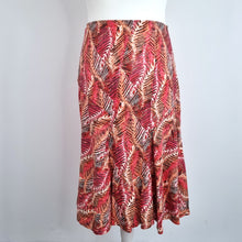 Load image into Gallery viewer, Per Una Midi Skirt 100% Linen A Line M&amp;S Leaf Print Flare Multicoloured Size 16
