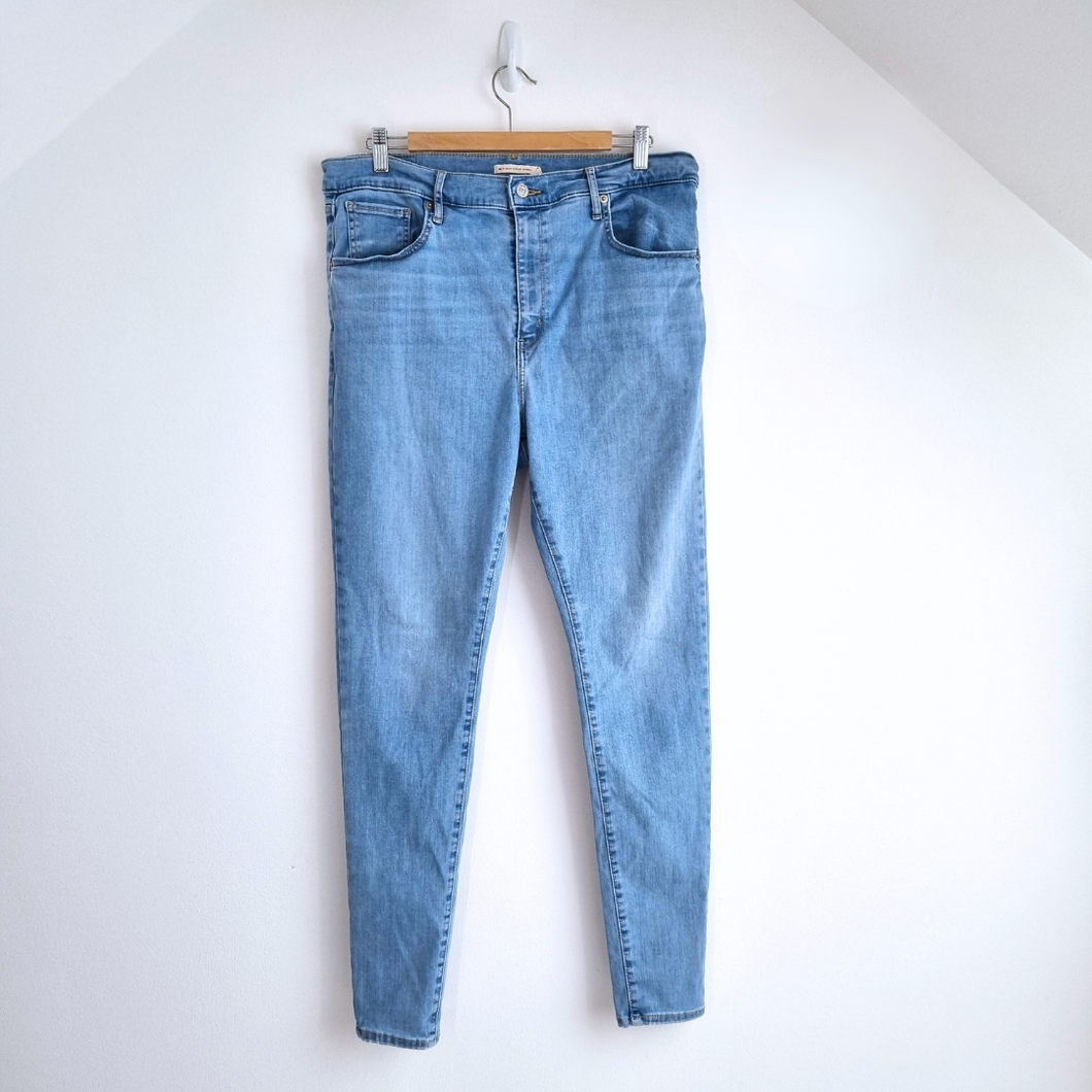 Levi's Jeans Mile High Super Skinny Light Blue Wash Stretch Plus Size 16W  W34