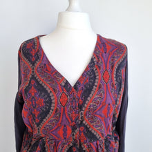 Load image into Gallery viewer, Joe Browns Dress Paisley Lace Up Sides Lined Cotton Button Down Long Sleeves 18

