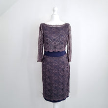 Load image into Gallery viewer, NEW Boden Lace Dress Occasion Cocktail Grey Navy Wedding Guest Lined Party 10 R
