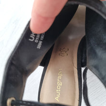 Load image into Gallery viewer, M&amp;S Autograph Suede Sandals High Heels Black 5.5 Peep Toe Lace Up Open Back Boot
