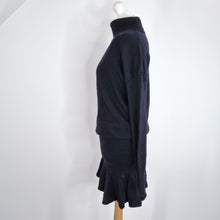 Load image into Gallery viewer, AllSaints Hava Jumper Dress Wool Cashmere Blend Black Roll Neck Knit Medium
