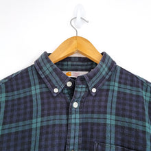 Load image into Gallery viewer, Carhartt Men&#39;s Check Shirt Bell Plaid Thick 100% Cotton Navy Long Sleeves Medium
