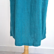 Load image into Gallery viewer, Seasalt Cornwall Skirt 100% Linen UK 10 Castle Garden Teal Blue Pockets Tulip
