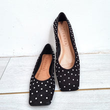 Load image into Gallery viewer, Vicenza Anthropologie Ballet Flats UK 3 Studded Black Square Toe Suede EU36
